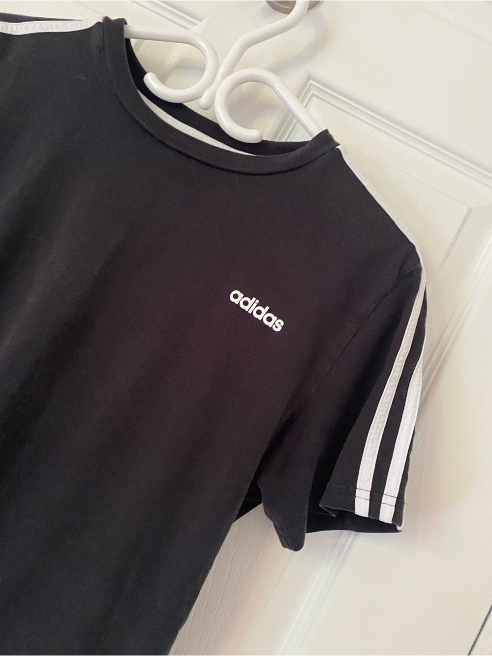 3/25$ adidas Black Tee with White Logo Print